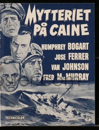 9m839 CAINE MUTINY Danish program 1954 Humphrey Bogart, Ferrer, Johnson, MacMurray, different!