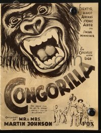 9m850 CONGORILLA Danish program 1932 Osa & Martin Johnson, different Koppel art of African ape!
