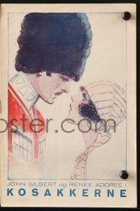 9m852 COSSACKS Danish program 1929 great different art of John Gilbert & pretty Renee Adoree!