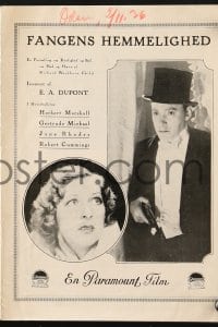 9m869 FORGOTTEN FACES Danish program 1936 Herbert Marshall, Gertrude Michael, E.A. Dupont directed!