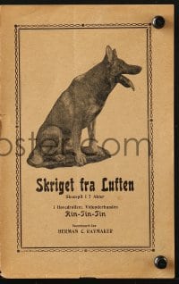 9m937 NIGHT CRY Danish program 1926 great images of legendary dog star Rin Tin Tin, ultra rare!