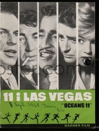 9m942 OCEAN'S 11 Danish program 1961 Sinatra, Martin, Davis Jr., Dickinson, Lawford, different!