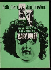 9m989 WHAT EVER HAPPENED TO BABY JANE? Danish program 1963 Aldrich, Bette Davis, Joan Crawford!
