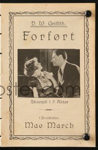 9m992 WHITE ROSE Danish program 1924 religious Ivor Novello gets Mae Marsh pregnant, D.W. Griffith!