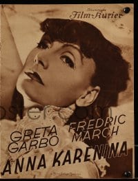 9m555 ANNA KARENINA Film-Kurier German program 1936 Greta Garbo, March, Bartholomew, different!