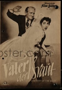 9m604 FATHER OF THE BRIDE German program 1951 Spencer Tracy spanking Liz Taylor in wedding gown!
