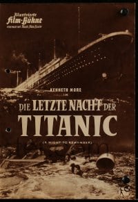 9m695 NIGHT TO REMEMBER German program 1959 English Titanic biography, different images!