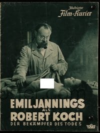9m734 ROBERT KOCH, DER BEKAMPFER DES TODES German program 1939 Emil Jannings with nude corpse!