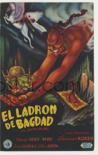 9m474 THIEF OF BAGDAD Spanish herald 1945 Conrad Veidt, June Duprez, Rex Ingram, Sabu, best art!
