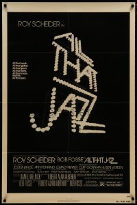 9p062 ALL THAT JAZZ 1sh 1979 Roy Scheider, Jessica Lange, Bob Fosse musical, title in lights!