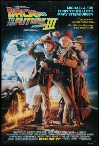 9p089 BACK TO THE FUTURE III advance DS 1sh 1990 Michael J. Fox, Chris Lloyd, Zemeckis, Drew art!