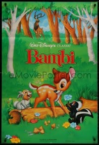 9p091 BAMBI int'l 1sh R1990s Walt Disney cartoon deer classic, great art with Thumper & Flower!