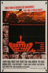 9p095 BATTLE OF THE BULGE 1sh 1966 Henry Fonda, Robert Shaw, cool Thurston tank art!
