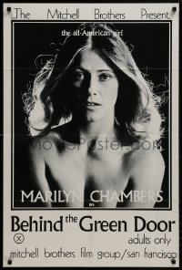 9p102 BEHIND THE GREEN DOOR 24x36 1sh 1972 Mitchell Bros' classic, c/u sexy naked Marilyn Chambers!