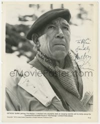 9r293 ANTHONY QUINN signed 8x10.25 still 1979 great head & shoulders close up from The Passage!