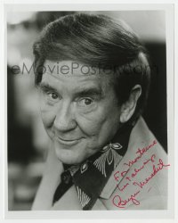9r804 BURGESS MEREDITH signed 8x10 REPRO still 1980s great smiling close up later in his career!