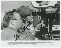 9r323 CLINT EASTWOOD signed 7.5x9.5 still 1982 candid with cinematographer on the set of Firefox!