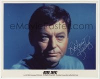 9r689 DEFOREST KELLEY signed color 8x10 REPRO still 1991 Dr. Bones McCoy in Star Trek TV series!