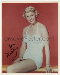 9r694 DORIS DAY signed color 8x10 REPRO still 1980s on diving board in swimsuit early in her career!