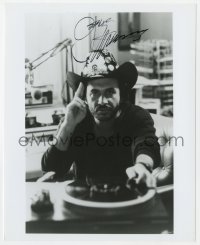 9r858 GENE SIMMONS signed 8x10 REPRO still 1980s lead singer of KISS in studio out of makeup!