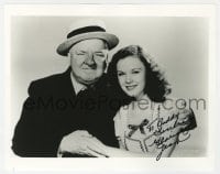 9r861 GLORIA JEAN signed 8x10 REPRO still 1980s great posed portrait with W.C. Fields!