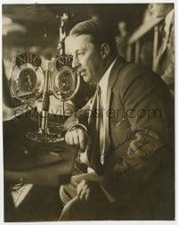 9r613 GRAHAM MCNAMEE signed 7.75x9.75 radio publicity still 1931 the broadcaster by NBC microphone!