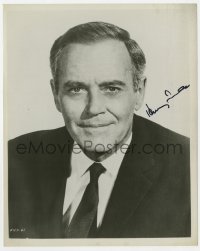 9r387 HENRY FONDA signed 8x10 still 1960s great head & shoulders portrait wearing suit & tie!