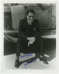 9r875 JACK LA RUE signed 8x10 REPRO still 1980s smiling c/u sitting on Paramount studio car!