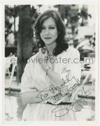 9r895 JENNY AGUTTER signed 8x10.25 REPRO still 1980s c/u of the pretty actress by swimming pool!