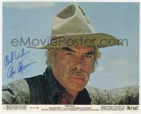 9r278 LEE MARVIN signed color 8x10 still #8 1970 head & shoulders portrait from Monte Walsh!