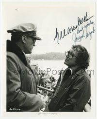 9r455 MacARTHUR signed 8x10 still 1977 by BOTH director Joseph Sargent AND Gregory Peck, candid!