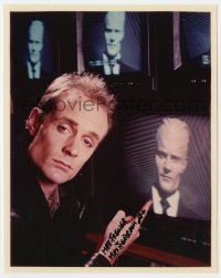 9r738 MATT FREWER signed color 8x10 REPRO still 1990s pointing to himself as Max Headroom on TV!