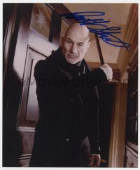 9r743 PATRICK STEWART signed color 8x10 REPRO still 2000s great c/u of the famous English actor!