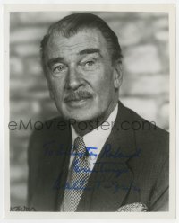 9r992 WALTER PIDGEON signed 8x10 REPRO still 1970s close up in tie & jacket later in his career!