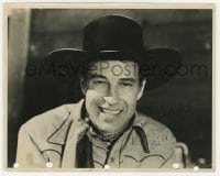 9r578 WILLIAM 'WILD BILL' ELLIOTT signed 8x10 still 1939 smiling c/u in Overland with Kit Carton!