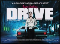 9r056 DRIVE signed DS British quad 2011 by director Nicolas Winding Refn, great c/image of Gosling!