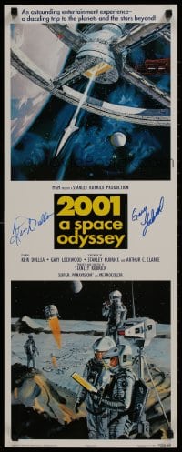 9r078 2001: A SPACE ODYSSEY signed 14x36 commercial poster 1995 by Gary Lockwood AND Keir Dullea!