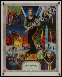 9r072 BUSTER CRABBE signed #729/1500 24x30 commercial poster 1977 cool Flash Gordon montage!