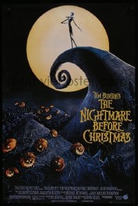9r080 NIGHTMARE BEFORE CHRISTMAS signed 24x36 English commercial poster 1990s by Chris Sarandon!