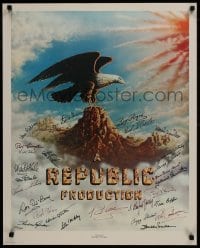 9r077 STARS OF REPUBLIC PICTURES signed #556/1200 24x30 commercial poster 1977 by TWENTY EIGHT stars!