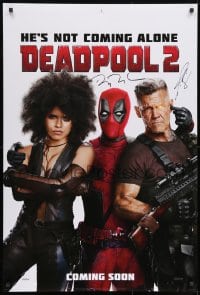 9r060 DEADPOOL 2 signed style G int'l teaser DS 1sh 2018 by BOTH Ryan Reynolds AND Josh Brolin!
