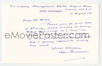 9r097 ALEC GUINNESS signed letter 1987 author asking him for a foreword to Stan Laurel book!