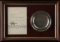 9r001 PAUL NEWMAN framed signed letter 1979 steel plate with his initials & wife Joanne Woodward!