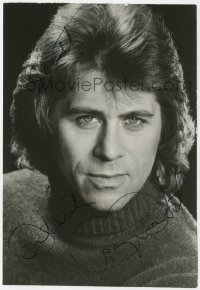 9r635 BARRY BOSTWICK signed 5x7 publicity photo 1970s close portrait with great hair & turtleneck!