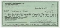 9r113 RICH LITTLE signed 3x6 canceled check 1993 he paid $1,173.73 to Sundance Video!