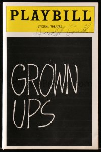 9r154 HAROLD GOULD signed playbill 1982 when he was in Grown Ups on Broadway!