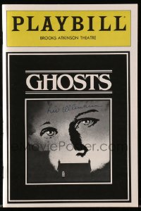 9r159 LIV ULLMANN signed playbill 1982 when she was in Ghosts on Broadway!