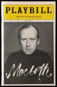 9r163 NICOL WILLIAMSON signed playbill 1982 when he was in Macbeth on Broadway!