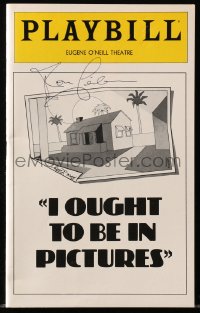 9r167 RON LEIBMAN signed playbill 1980 when he was in I Ought To Be In Pictures on Broadway!