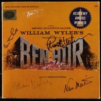 9r034 BEN-HUR signed soundtrack record 1959 by William Wyler, Charlton Heston AND Martha Scott!